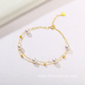 18K Real gold pearls necklace bracelet pearl jewelry